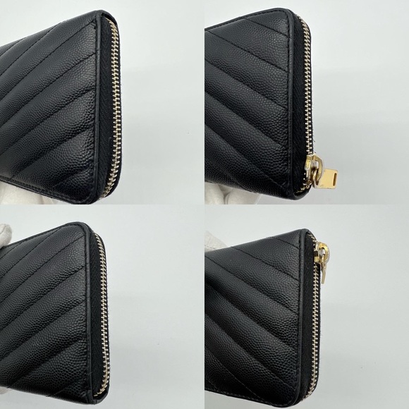 ❌SOLD❌Authentic Yves Saint Laurent zip around wallet in grain embossed calfskin - Picture 9 of 15